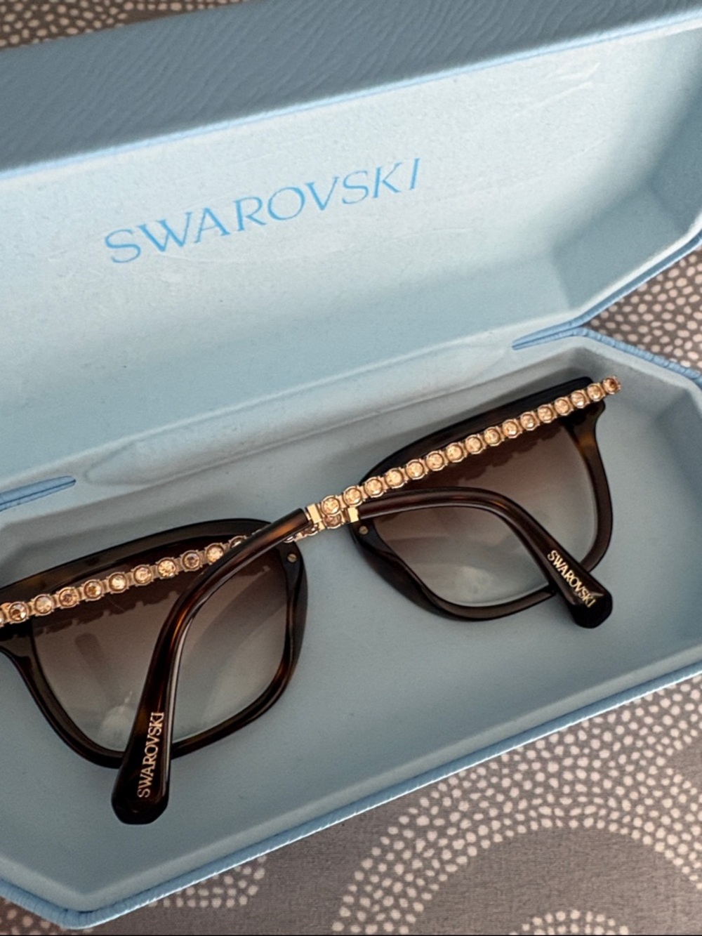 Swarovski Brown Black Gradient Square glasses 
Can ship next day